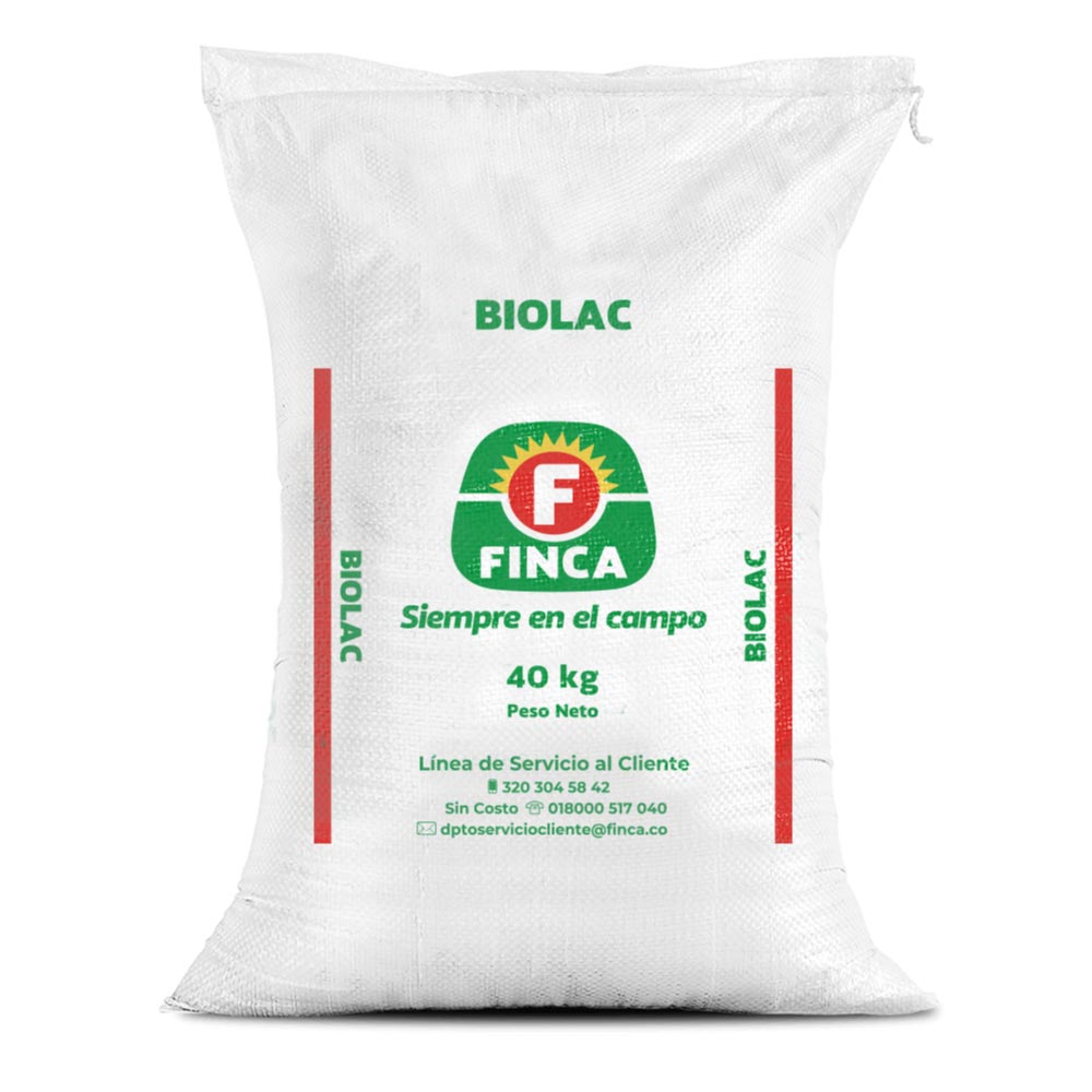 Bulto de Biolac Finca, distribuido por Nutricampo en Nariño, Cauca y Valle del Cauca