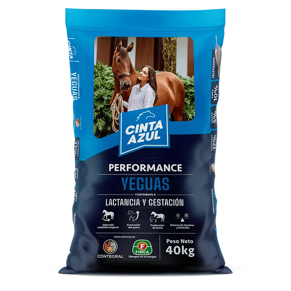 Bulto de Cinta Azul Performance Yeguas, distribuido por Nutricampo en Nariño, Cauca y Valle del Cauca