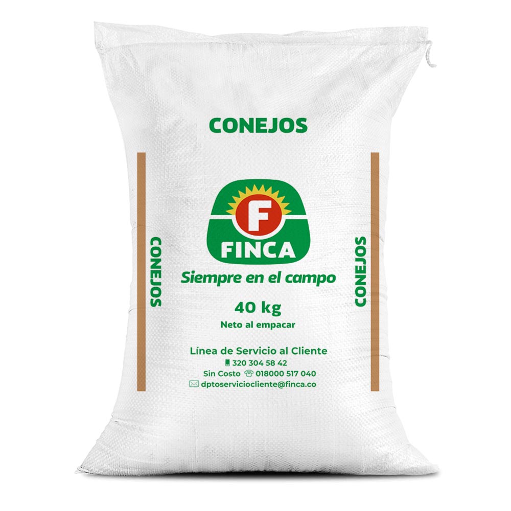 Bulto de Conejos Finca, distribuido por Nutricampo en Nariño, Cauca y Valle del Cauca