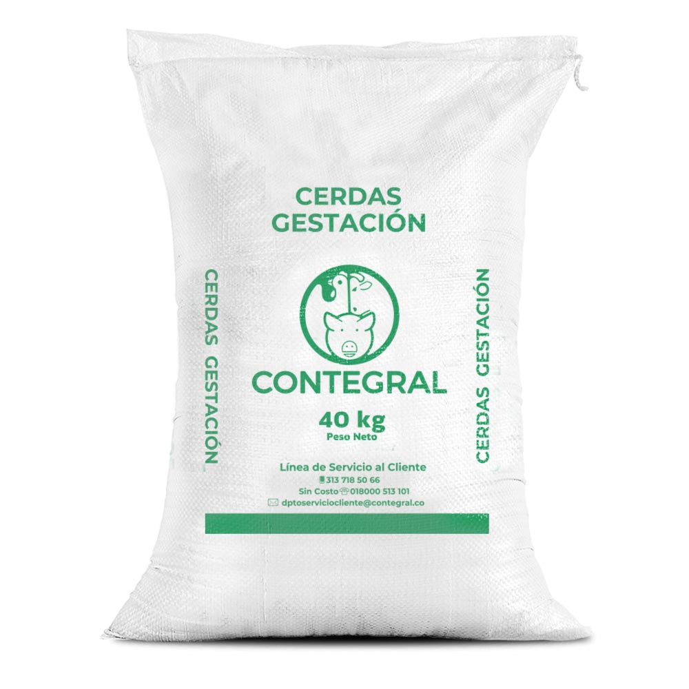 Bulto de Contegral Cerdas Gestacion, distribuido por Nutricampo en Nariño, Cauca y Valle del Cauca