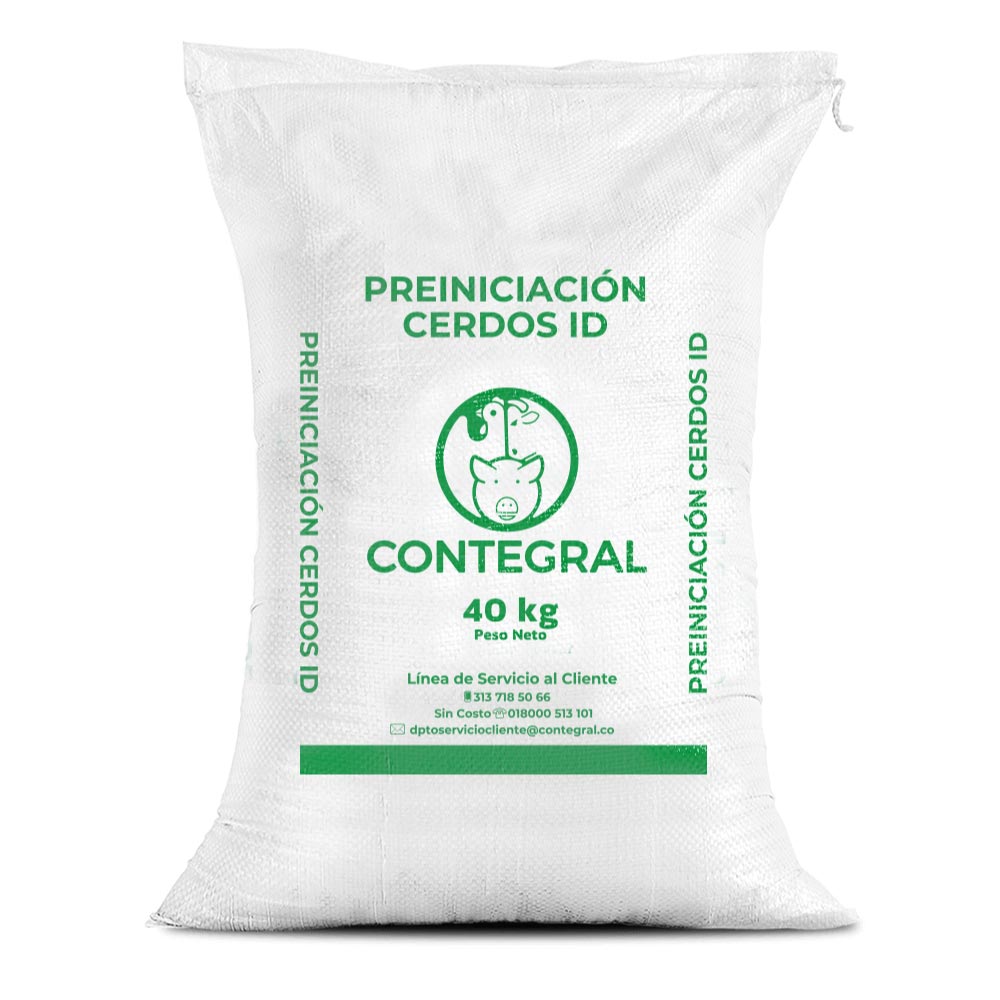 Bulto de Contegral Preiniciación Cerdos ID, distribuido por Nutricampo en Nariño, Cauca y Valle del Cauca