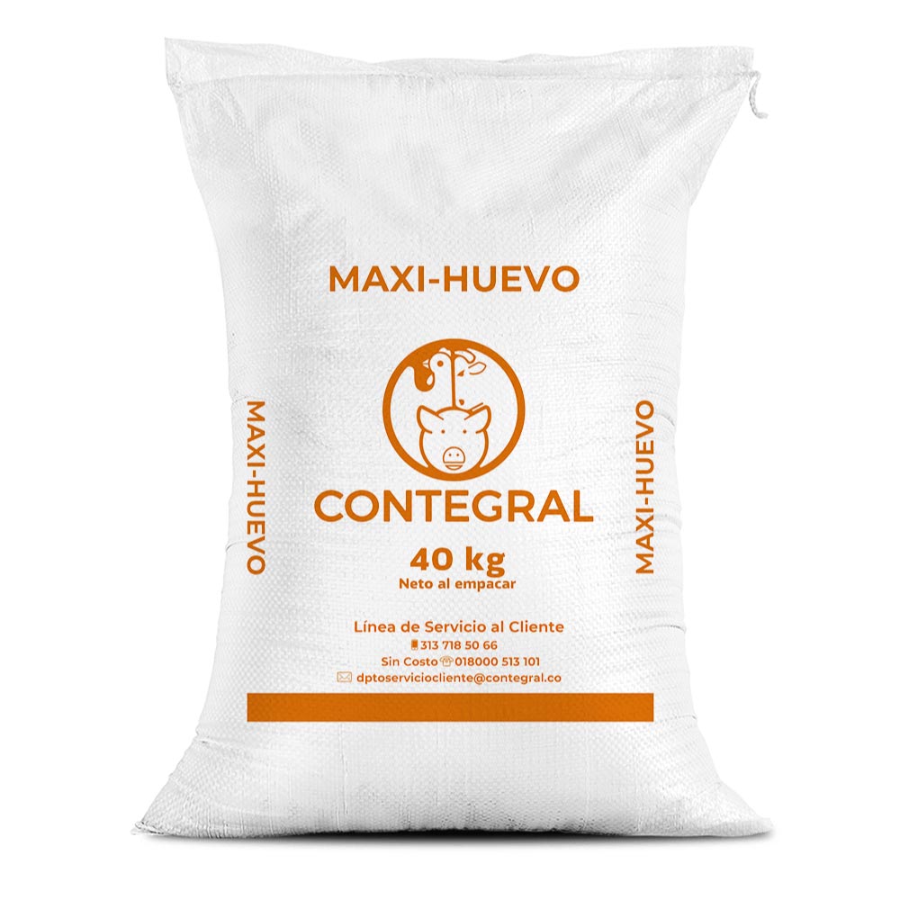 Bulto de Contegral Maxi Huevo para gallinas ponedoras, distribuido por Nutricampo en Nariño, Cauca y Valle del Cauca