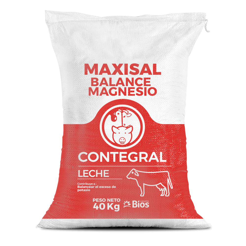Bulto de Maxisal Balance Magnesio Leche Contegral de 40 kg, distribuido por Nutricampo en Nariño, Cauca y Valle del Cauca