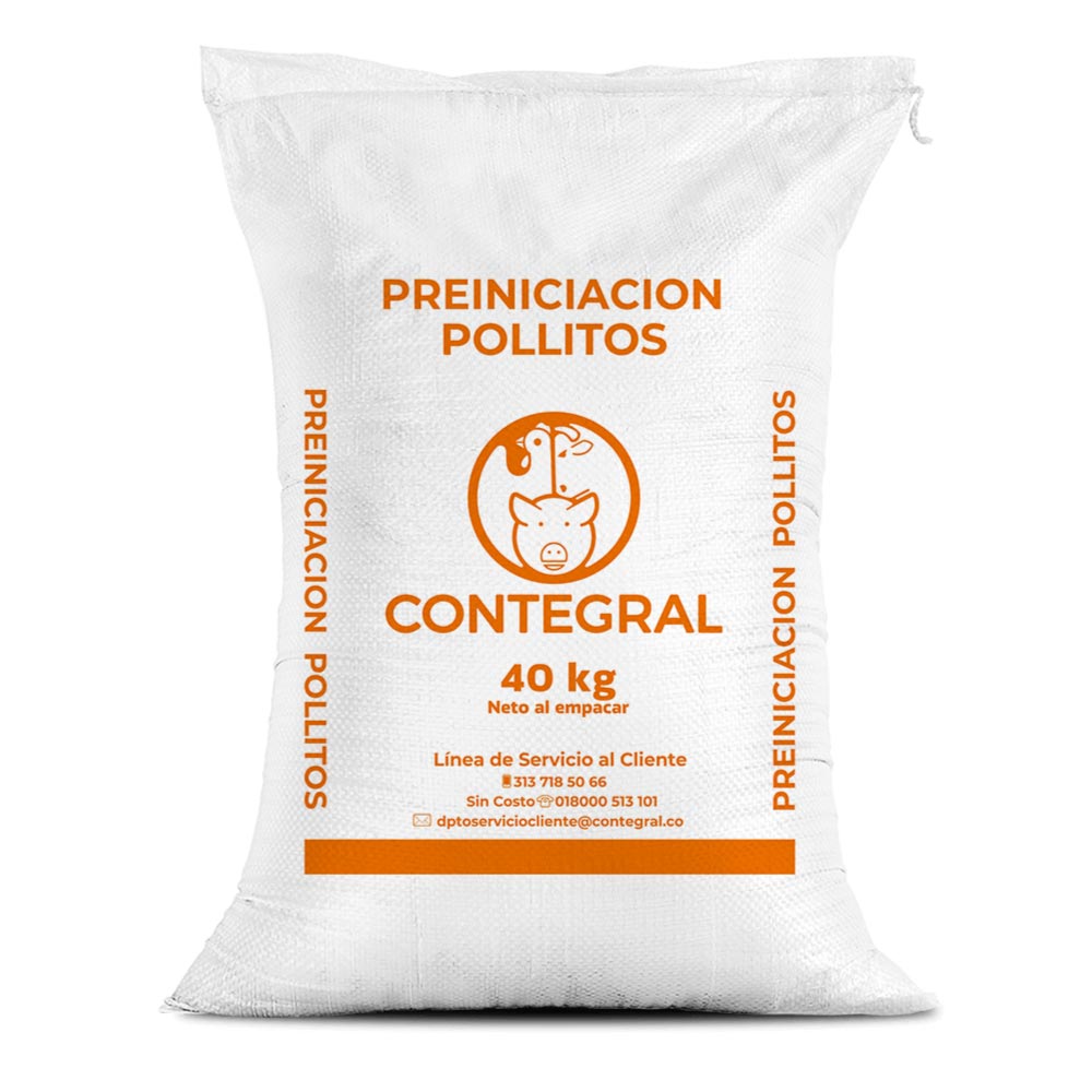 Bulto de Preiniciación pollitos, distribuido por Nutricampo en Nariño, Cauca y Valle del Cauca