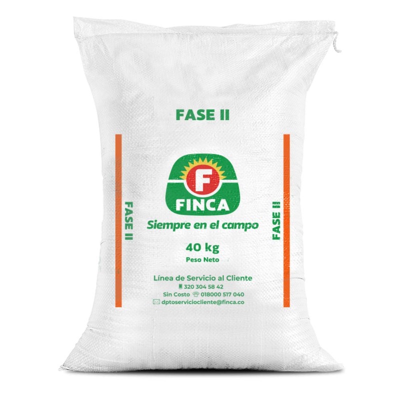 Bulto de Finca Fase II, concentrado para gallinas ponedoras, distribuido por Nutricampo en Nariño, Cauca y Valle del Cauca